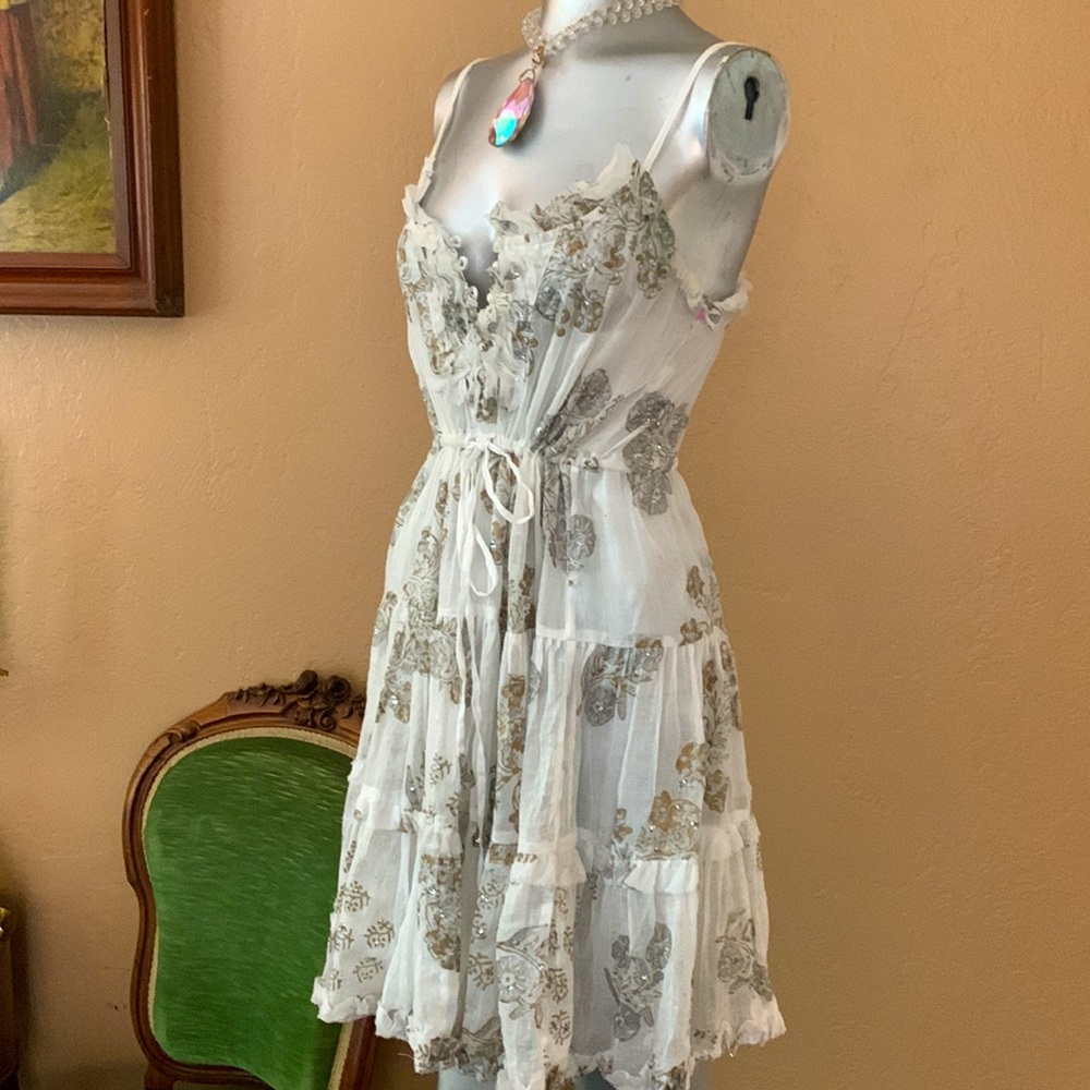 Juliett Dunn Sleeveless Floral Gorgeous Detailed Dress. Sz OS - Picture 1 of 9
